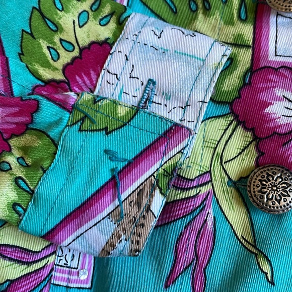 New Identity COTE D’AZUR French Riviera POSTCARD Themed JEAN JACKET Size S As-Is - Picture 10 of 10